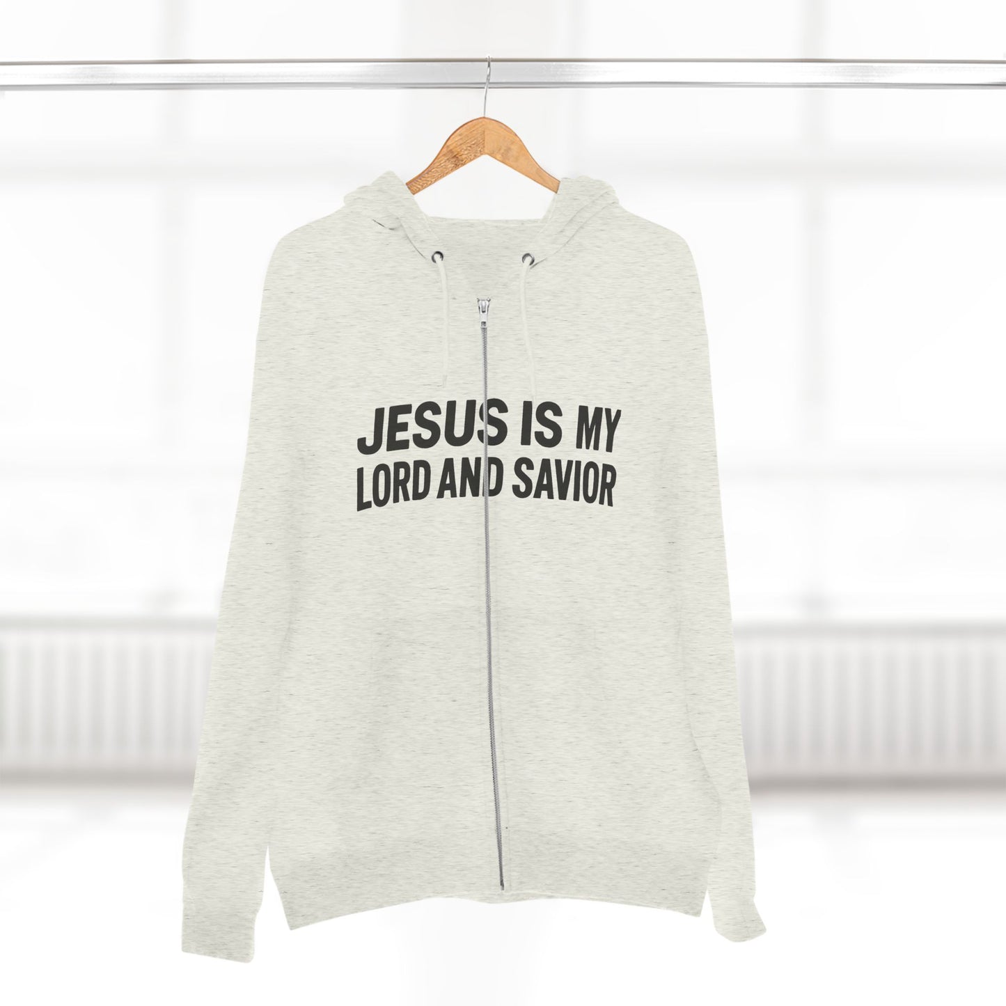 Faith-Based Unisex Zip Hoodie, Inspirational Apparel, Christian Sweatshirt, Religious Gift, Church Attire, Jesus Hoodie