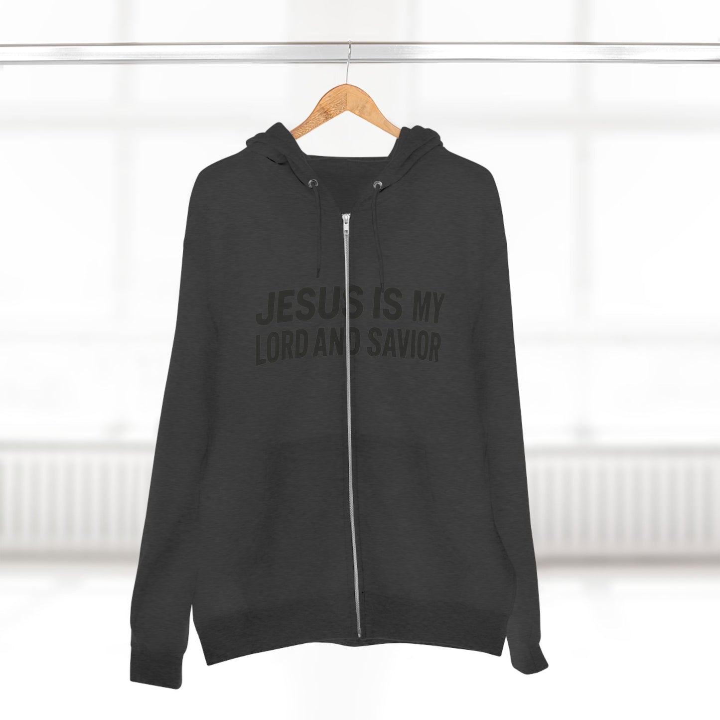 Faith-Based Unisex Zip Hoodie, Inspirational Apparel, Christian Sweatshirt, Religious Gift, Church Attire, Jesus Hoodie