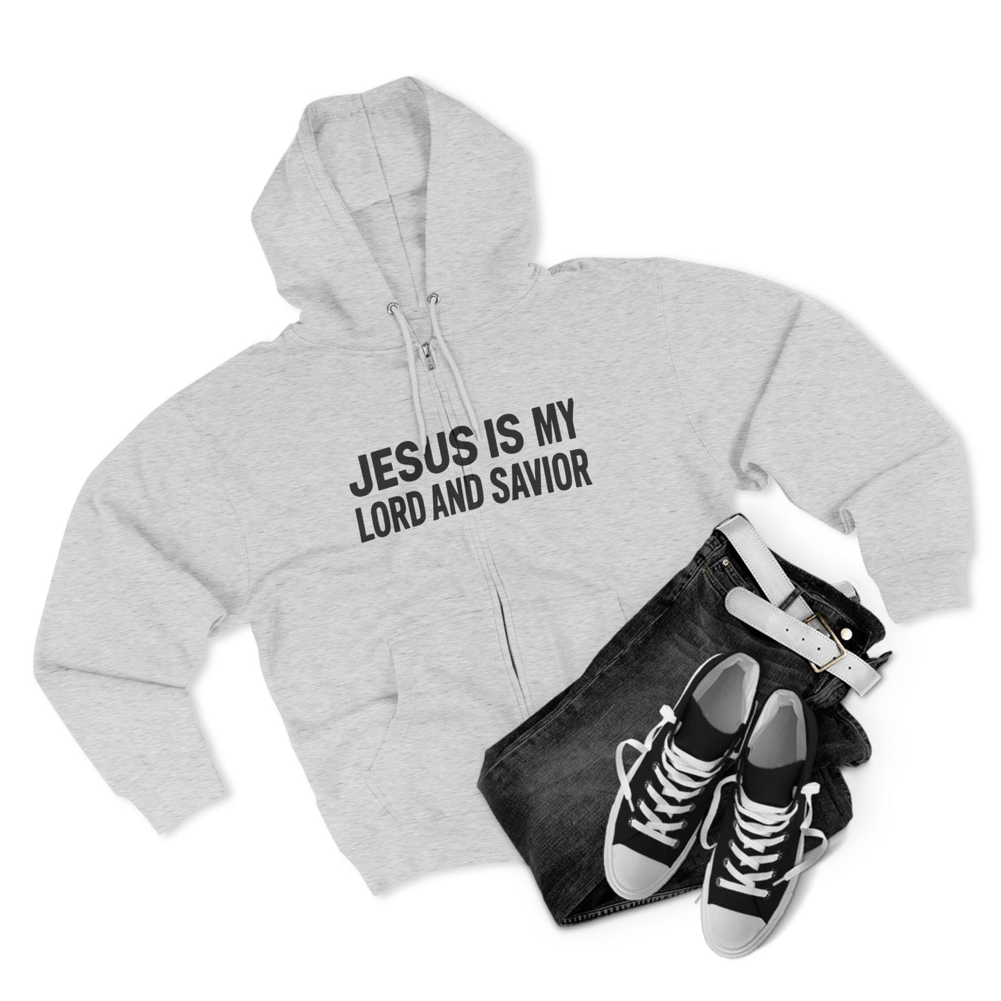 Faith-Based Unisex Zip Hoodie, Inspirational Apparel, Christian Sweatshirt, Religious Gift, Church Attire, Jesus Hoodie