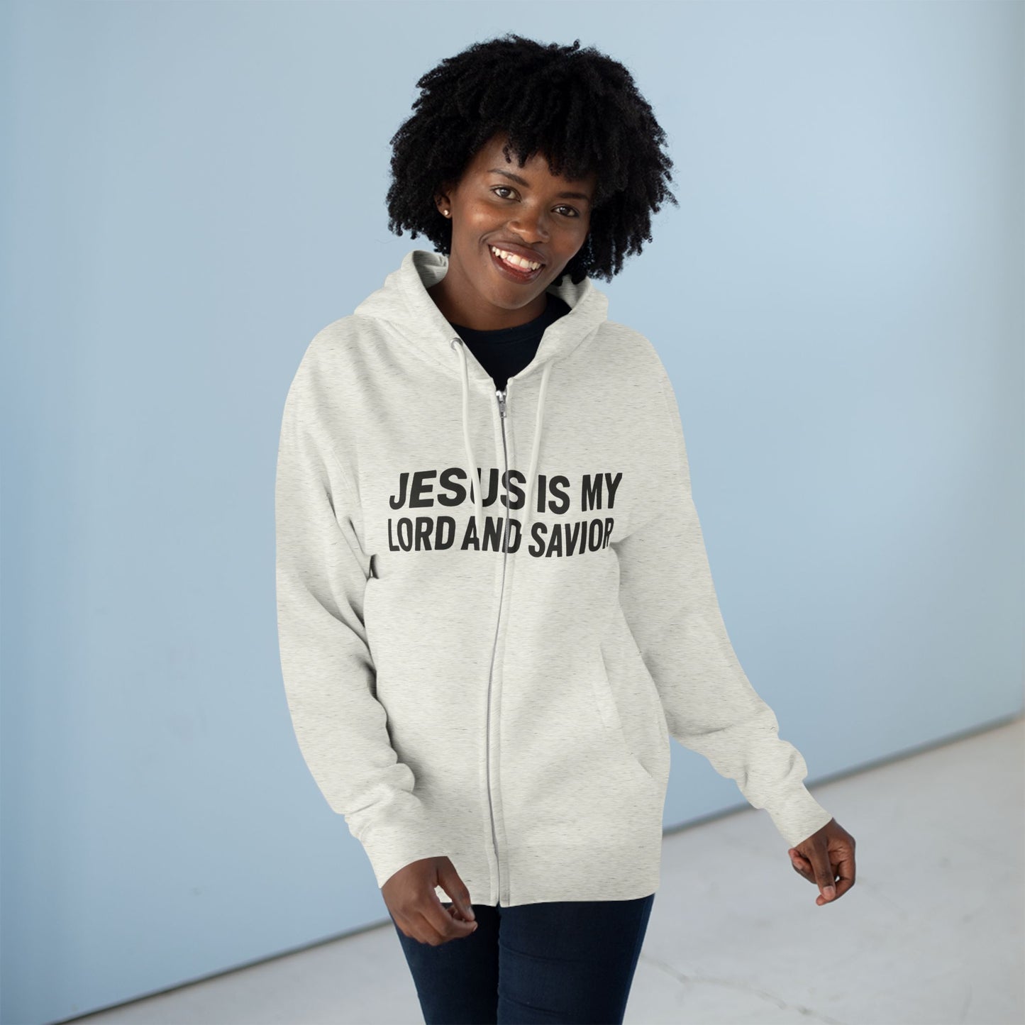 Faith-Based Unisex Zip Hoodie, Inspirational Apparel, Christian Sweatshirt, Religious Gift, Church Attire, Jesus Hoodie